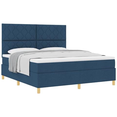 Rete a molle con materasso blu super king in tessuto - Foto 1