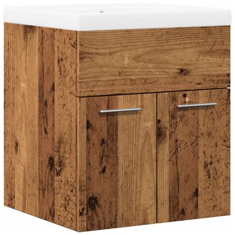 Set Mobili da Bagno 2 pz Legno Antico in Legno Multistrato - Foto 1