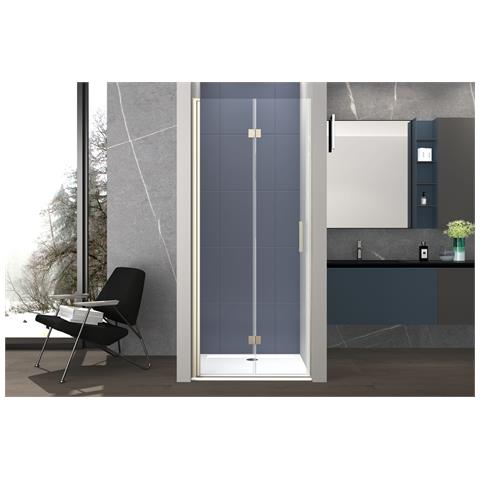 Box Doccia 100 Cm Apertura A Soffietto Nicchia H200 Cm Cristallo 6mm Profilo Satinato Liam - Foto 1