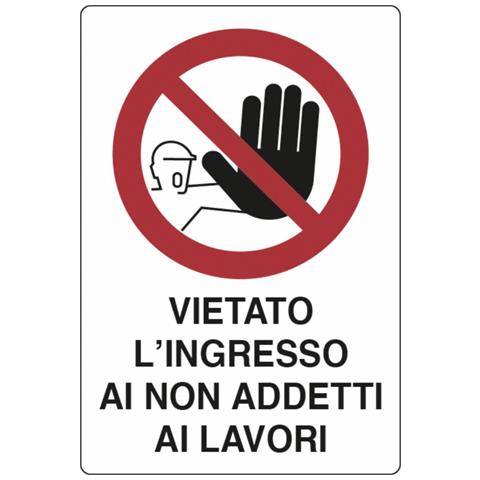 Cartello Segnaletica ""vietato Ingresso Ai Non Adetti"" 30x20 Confezione Da 5 Pezzi - Foto 1