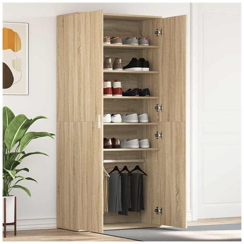 Mobile per scarpe Marrone 80 x 39 x 180 cm Legno multistrato - Foto 2