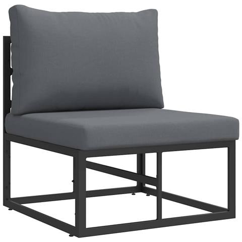 Mobili da Esterno con cuscino con cuscino Nero Alluminio - Foto 1