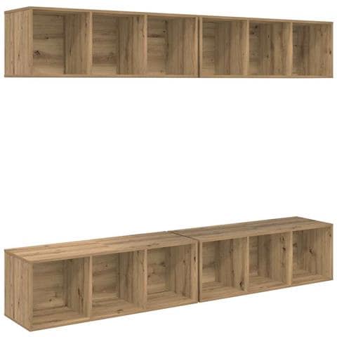 Mobile TV da Parete 4 pcs rovere artigianale 37 x 37 x 107.5 cm - Foto 1