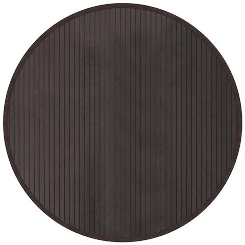 Tappeto Rotondo Marrone Scuro 80 cm in Bambù - Foto 1