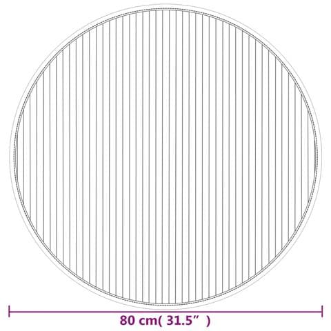 Tappeto Rotondo Marrone Scuro 80 cm in Bambù - Foto 8