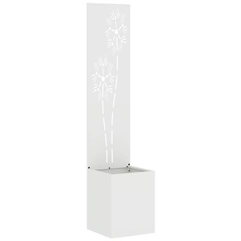 Vaso da Giardino con Pannello Decorativo Bianco 32 x 140 cm - Foto 1