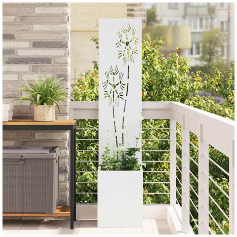 Vaso da Giardino con Pannello Decorativo Bianco 32 x 140 cm - Foto 2