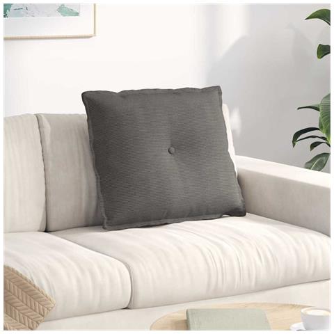 Cuscino per Schiena Grigio chiaro 60 x 50 cm Tessuto in Cords - Foto 2