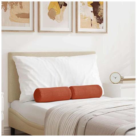 Cuscini a rullo 2 pcs Rosso Arancio Ø 15 x 40 cm - Foto 2