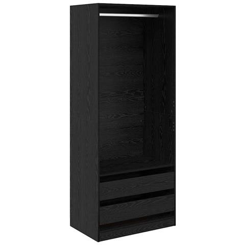 Guardaroba Rovere Nero 80 x 50 x 200 cm Legno multistrato - Foto 1