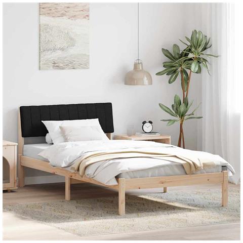 Struttura del Letto con testiera Marrone e nero 100 x 200 cm - Foto 2