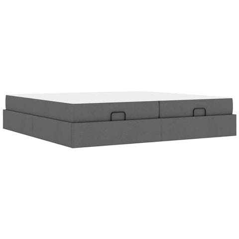 Struttura del letto Grigio scuro 200 x 200 cm Tessuto - Foto 1
