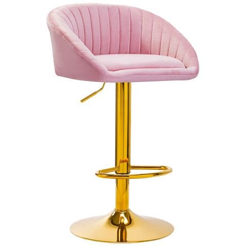 sgabello da bar QS-B16G velluto rosa - Foto 1