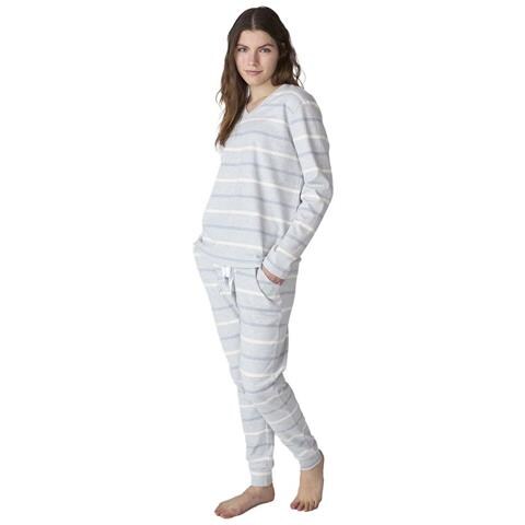 Jjbfp1600 Pigiama Da Donna In Cotone A Maniche Lunghe Con Scollo A V - Foto 1