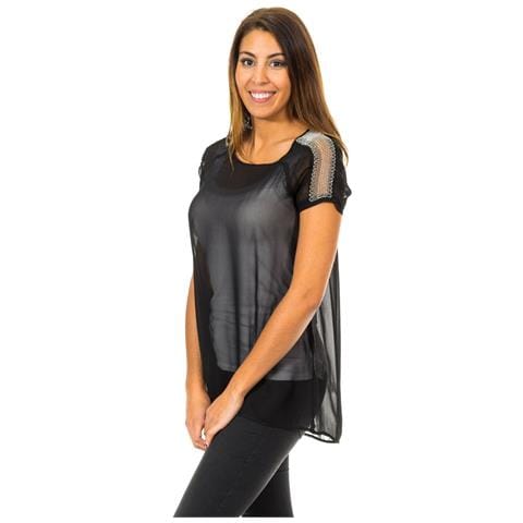 Blusa Da Donna A Manica Corta Con Tessuto Semitrasparente E Traspirante 10dmc0263 - Foto 1