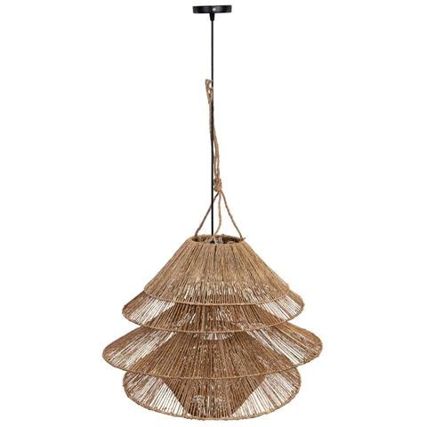 Lampada Da Soffitto In Rattan Marrone D60x30h Cm - Foto 1