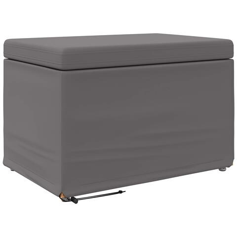 Pouf Grigio Pelle Sintetica e Legno Ingegnerizzato - Foto 1