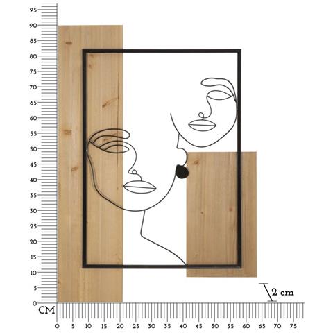 Decorazione In Metallo E Legno Volti-marrone-metallo-63x2x90 Cm - Foto 6