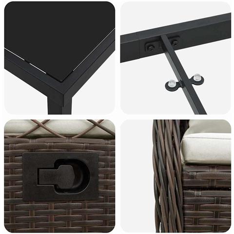 Set da Pranzo per Giardino 9 pcs Marrone polyrattan - Foto 9