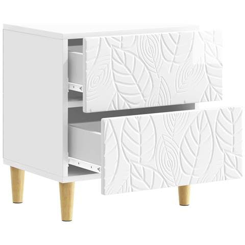 Comodino Bianco Lucido 43 x 34,5 x 48 cm Legno ingegnerizzato - Foto 2