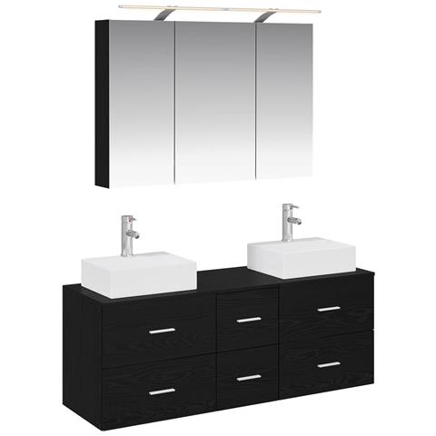 Set di mobili per il bagno 4 pcs Rovere Nero - Foto 1