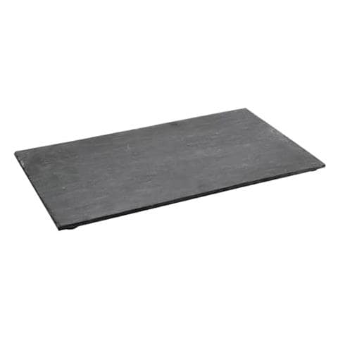 61010 - Piatto in ardesia - Piatto in ardesia 100% naturale - Vassoio per antipasti - Ecologico - Resistente alle macchie - Nero - Foto 1