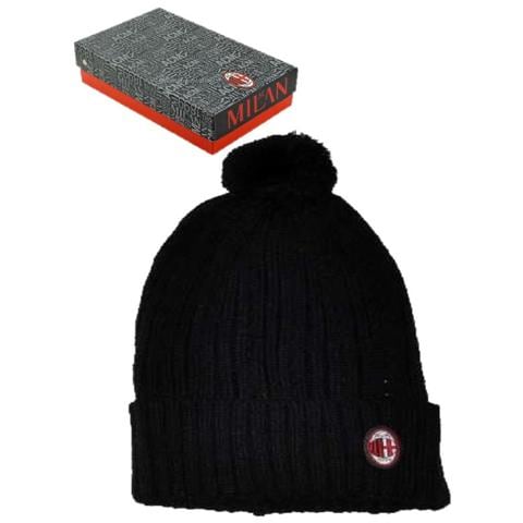 Berretto Milan Pon Pon Rasta Abbigliamento Tifosi Milanisti Calcio *02454 - Foto 1