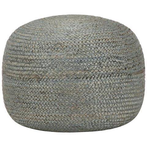 Pouf Lavorato A Mano 45x30 Cm Verde Oliva In Juta - Foto 1