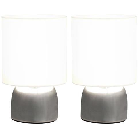 Lampade da Tavolo 2 pz Pulsanti Touch Bianche E14 - Foto 2