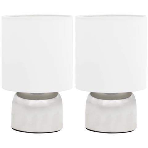 Lampade da Tavolo 2 pz Pulsanti Touch Bianche E14 - Foto 1