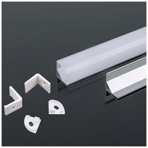 V-tac Vt-8109 Profili In Alluminio Angolare Da 2m Milky Cover Per Striscia Led - Sku 3353 - Foto 1
