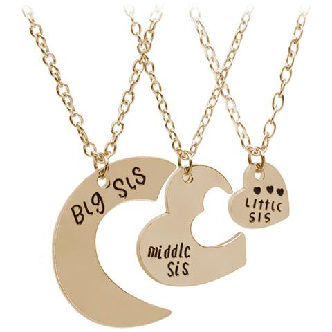 Set Di Collane Per Sorelle Grandi, Medie E Piccole: Regalo Perfetto Per La Famiglia Gold - Foto 1