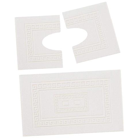 Tappeto Da Bagno Disegno Torino Colore Bianco Par 3pezzi Bianco - Foto 1