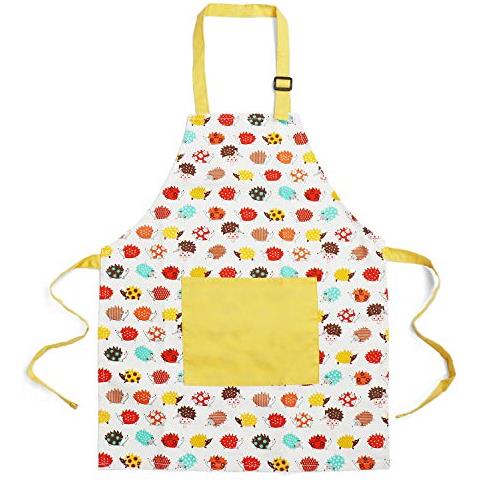 Set Di Grembiuli Per Bambini Con Cappello Da Cuoco, Graziosi Grembiuli Da Forno Per Bambini Con Tracolla Regolabile E Tasche Per Ragazze Ragazzi Che Cucinano Dolci E Dipingono Giardinaggio In 2 Misure (riccio Giallo, Grande) - Foto 3