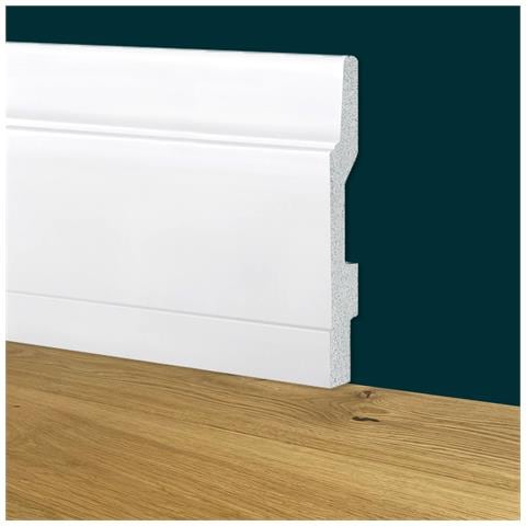 Battiscopa Modernissimo Bianco Mod. Dubai 130x15x2000mm In Polimeri - Polistrutturato - Foto 1