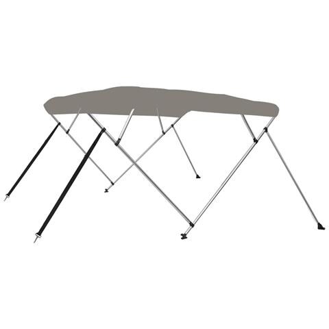Bimini di Prua con Tendalino 4 Archi Grigio 243x180x137 cm - Foto 1