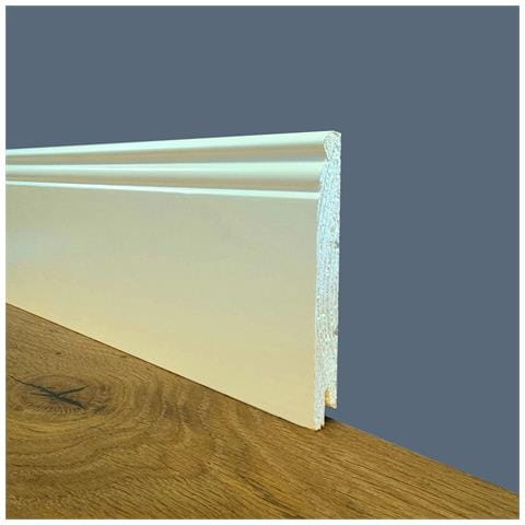 Battiscopa Premium In Legno Massello Mod.ducale 120x15 Laccato Bianco Ral 9010 (prezzo Al Metro) - Foto 1