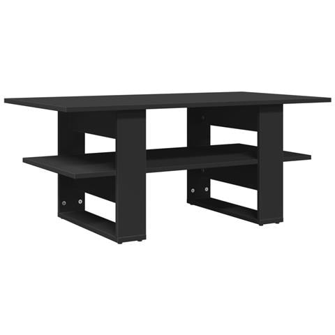 Tavolino Da Salotto Nero 102x55x42 Cm In Legno Multistrato - Foto 2