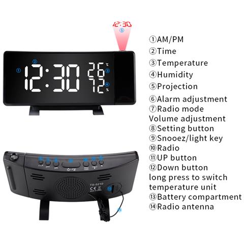 Sveglia Multifunzione Con Proiezione A Led - Foto 2