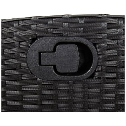 Set da Pranzo da Giardino 9 pz con Cuscini Nero in Polyrattan - Foto 9