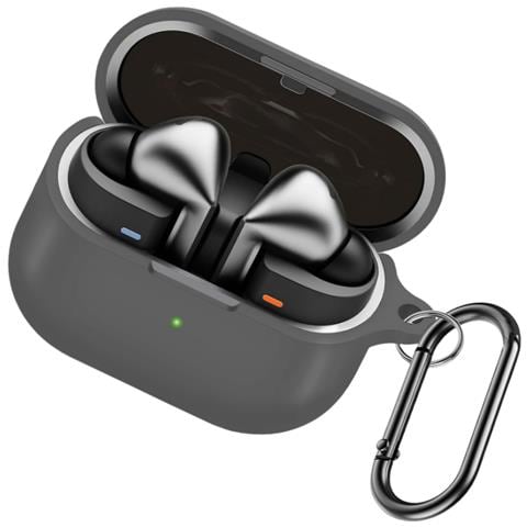 Custodia Protettiva In Silicone Per Samsung Galaxy Buds3/buds3 Pro Con Moschettone Grey - Foto 2