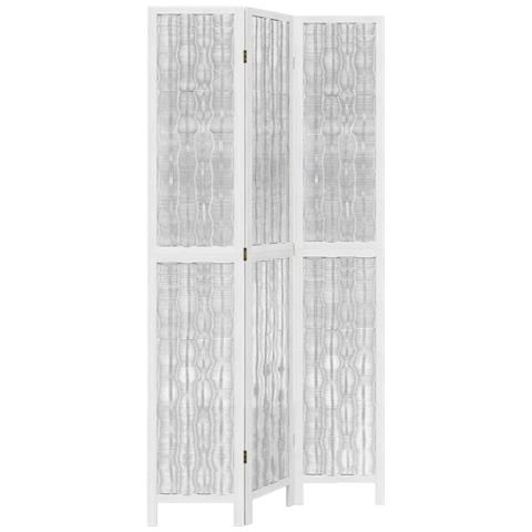 Divisorio Ambienti 3pannelli Bianco Legno Massello Di Paulownia - Foto 1