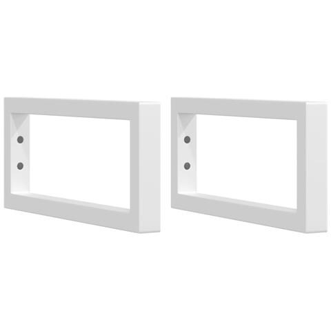 Reggimensole Per Lavabo 2 Pz Bianche Rettangolari In Acciaio - Foto 2