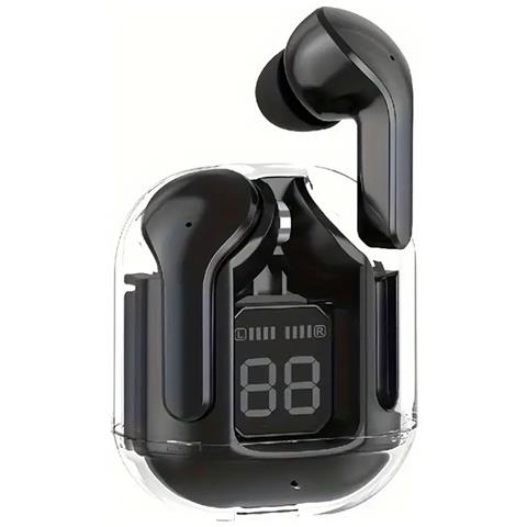 Auricolari Senza Fili Bluetooth Tws Crystal 5.3 Con Display A Led, Nero - Foto 1