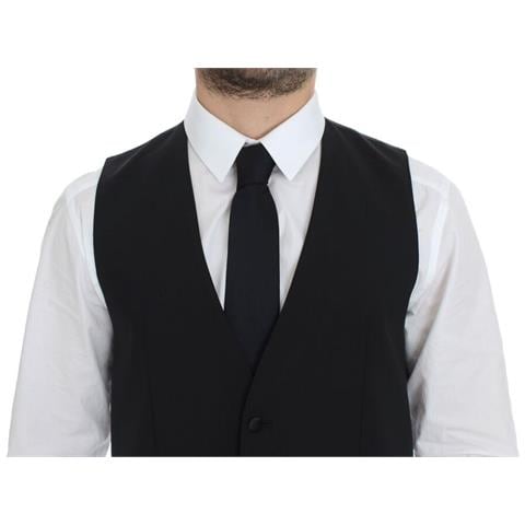 Blazer Gilet In Lana E Seta Elasticizzata Nera - It44 - Xs - Foto 2