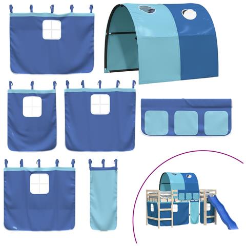 Tende Per Letto A Soppalco Con Tunnel Blu In Poliestere - Foto 1