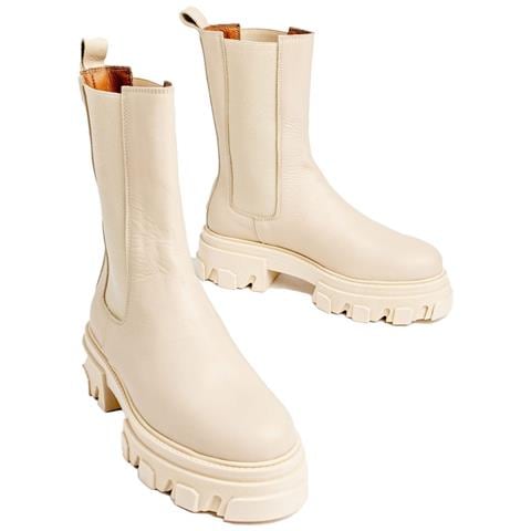 Molly High Booties Stivaletti Pelle Scarpe Donna Beige Eu 39, 37403112 La - Foto 2