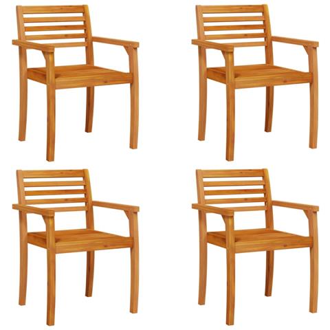 Sedie da Giardino 4 pz 59x55x85 cm Legno Massello di Acacia - Foto 1