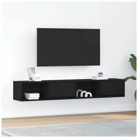 Mobili TV 2 pz Rovere Nero 80x31x25,5 cm in Legno Multistrato - Foto 1