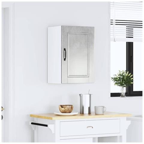 Pensile Da Cucina Porto Grigio Cemento In Legno Multistrato - Foto 3